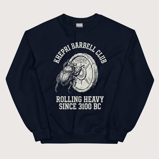 Navy Khepri Barbell Club Sweatshirt - history buff gift by HistoHead