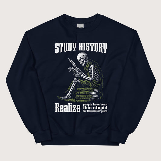 Navy Study History Sweatshirt - history buff gift by HistoHead
