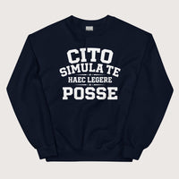 Navy Latin Quick Pretend You Can Read This Sweatshirt - history buff gift by HistoHead