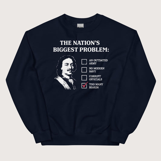 Navy Peter the Great's Beard Tax Sweatshirt - history buff gift by HistoHead