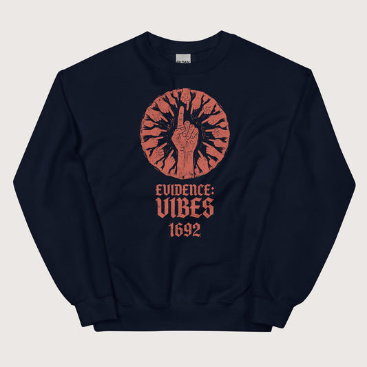 Navy 1692 Salem Witch Trials Evidence Sweatshirt - history buff gift by HistoHead