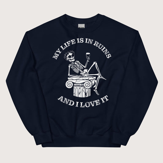 Navy My Life is in Ruins Sweatshirt - history buff gift by HistoHead