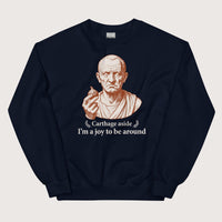 Navy Cato Carthage Aside I'm a Joy to Be Around Sweatshirt - history buff gift by HistoHead