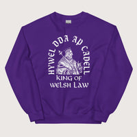 Purple Hywel Dda King of Welsh Law Sweatshirt - history buff gift by HistoHead