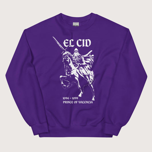Purple El Cid Prince of Valencia Sweatshirt - history buff gift by HistoHead
