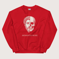 Red Marcus Aurelius Skull Sweatshirt - history buff gift by HistoHead