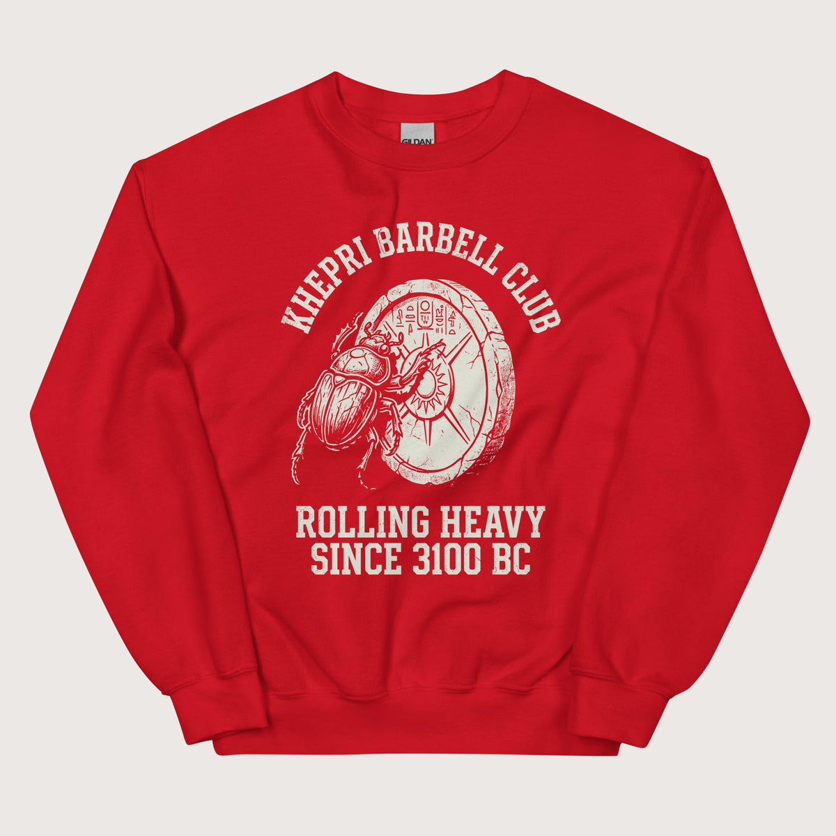 Red Khepri Barbell Club Sweatshirt - history buff gift by HistoHead