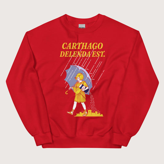 Red Carthago Delenda Est Salt Girl Sweatshirt - history buff gift by HistoHead