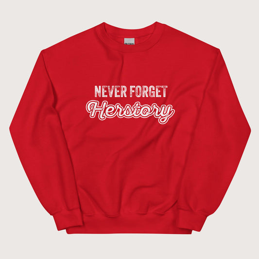 Red Herstory Sweatshirt - history buff gift by HistoHead