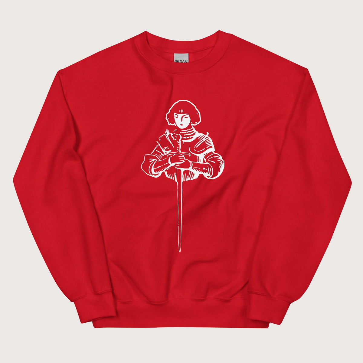Red Joan of Arc Stamp Sweatshirt - history buff gift by HistoHead