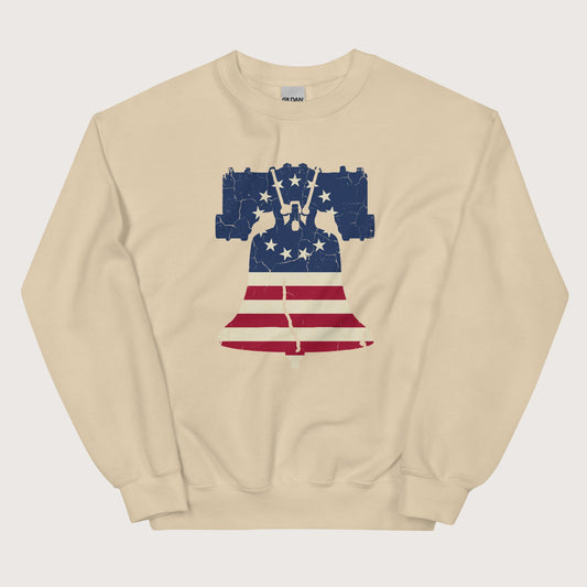 Sand Liberty Bell Sweatshirt - history buff gift by HistoHead