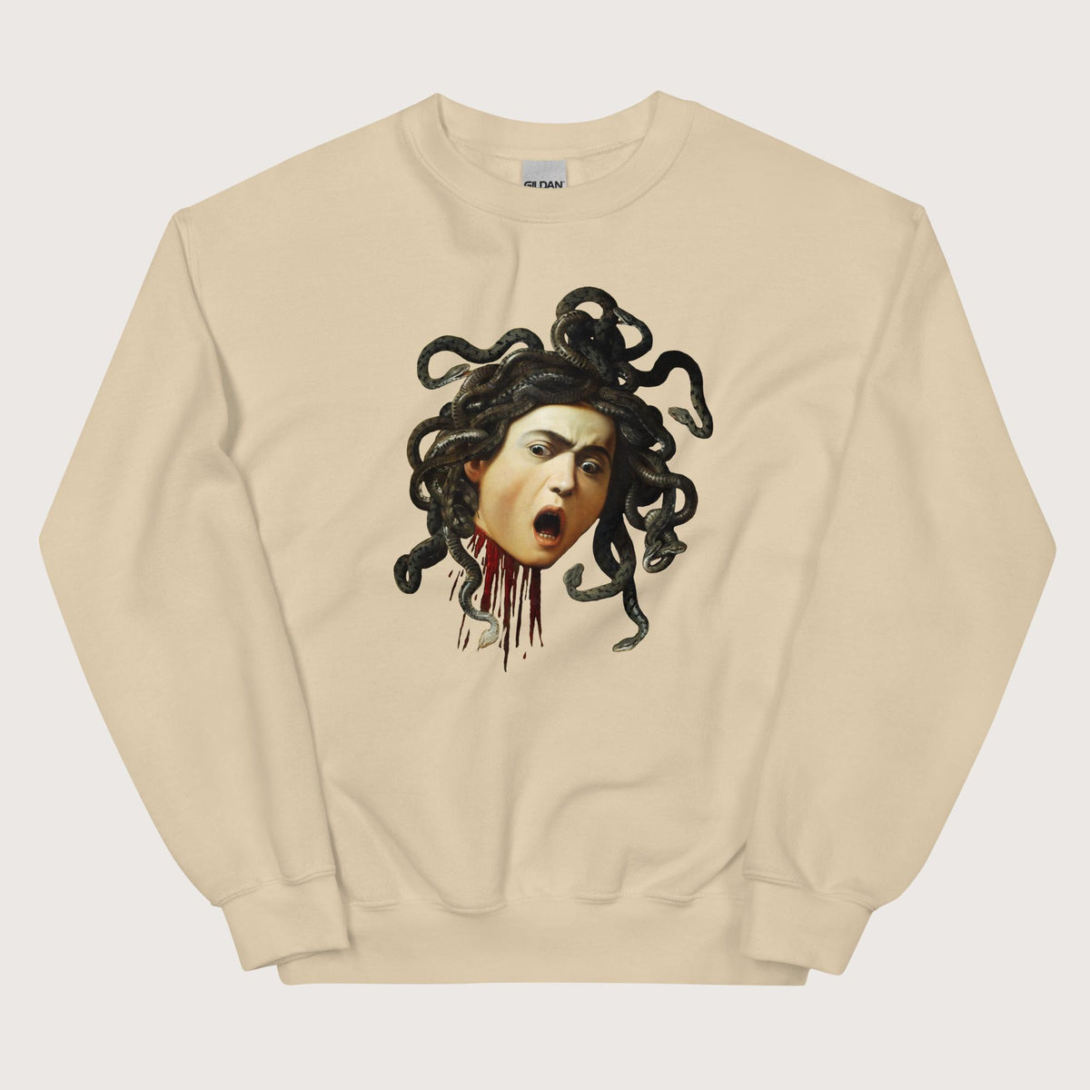 Sand Medusa by Caravaggio Sweatshirt - history buff gift by HistoHead