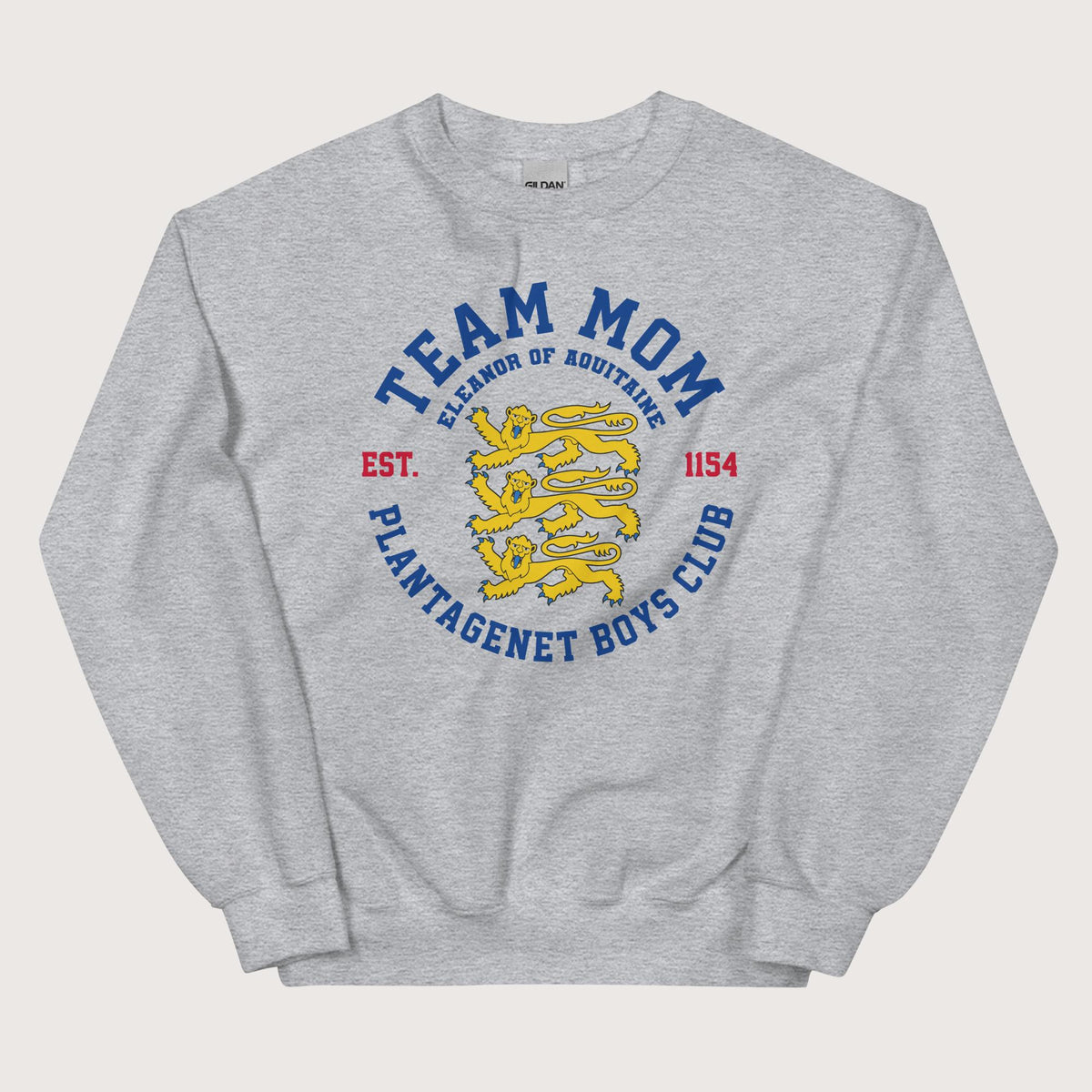 Sport Grey Team Mom Eleanor of Aquitaine Sweatshirt - history buff gift by HistoHead