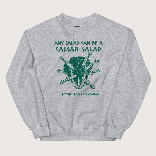 Sport Grey Caesar Salad Sweatshirt - history buff gift by HistoHead
