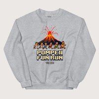 Sport Grey Pompeii Fun Run Pixel Art Sweatshirt - history buff gift by HistoHead