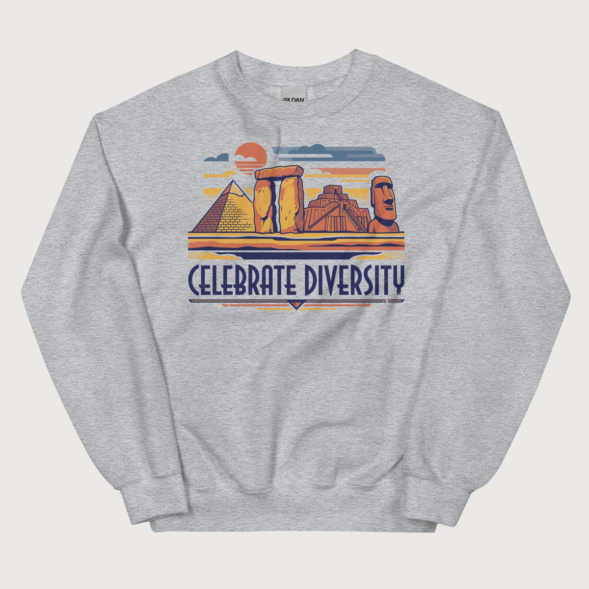 Sport Grey Celebrate Diversity Stone Wonders Sweatshirt - history buff gift by HistoHead