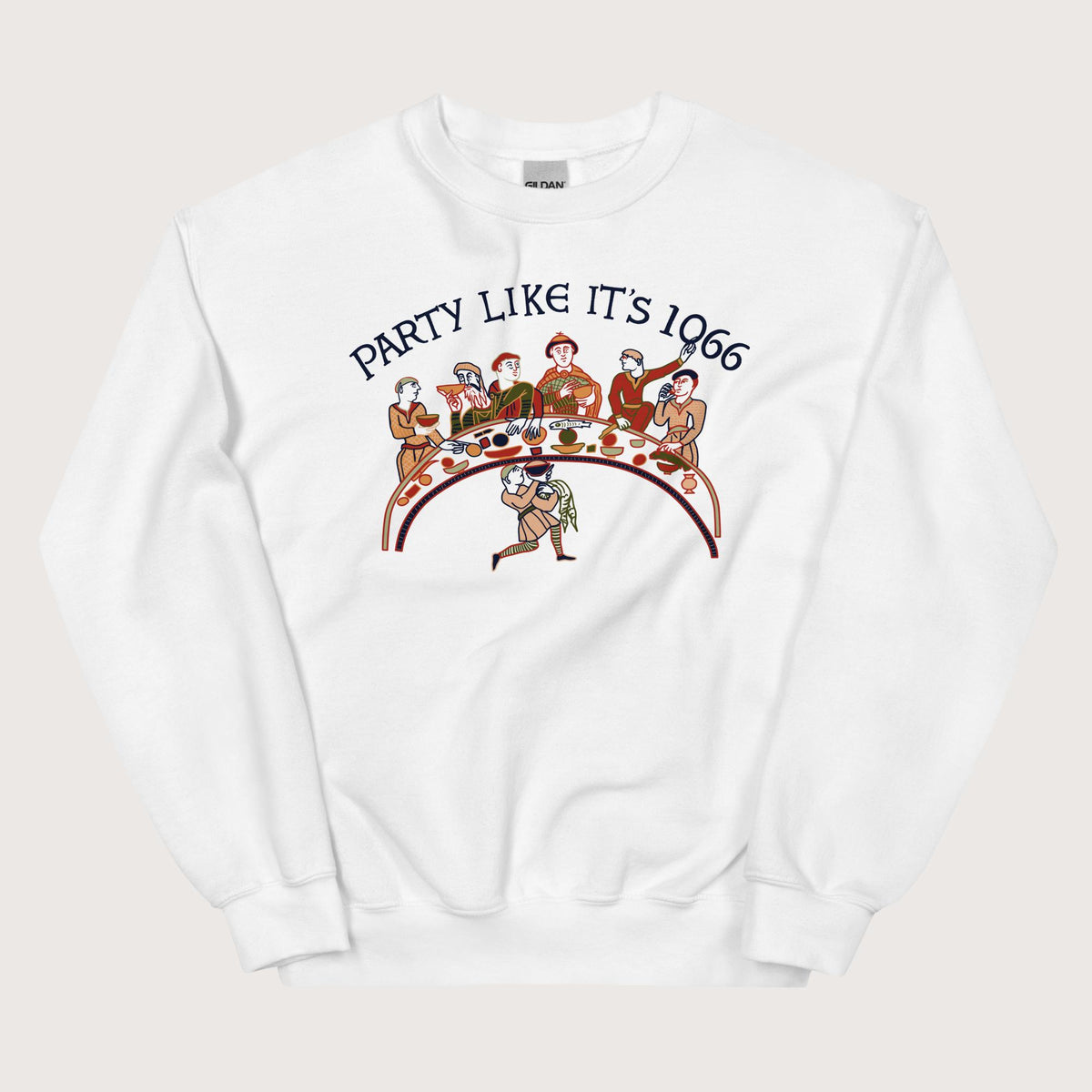 White Bayeux Tapestry Party Like It's 1066 Sweatshirt - history buff gift by HistoHead