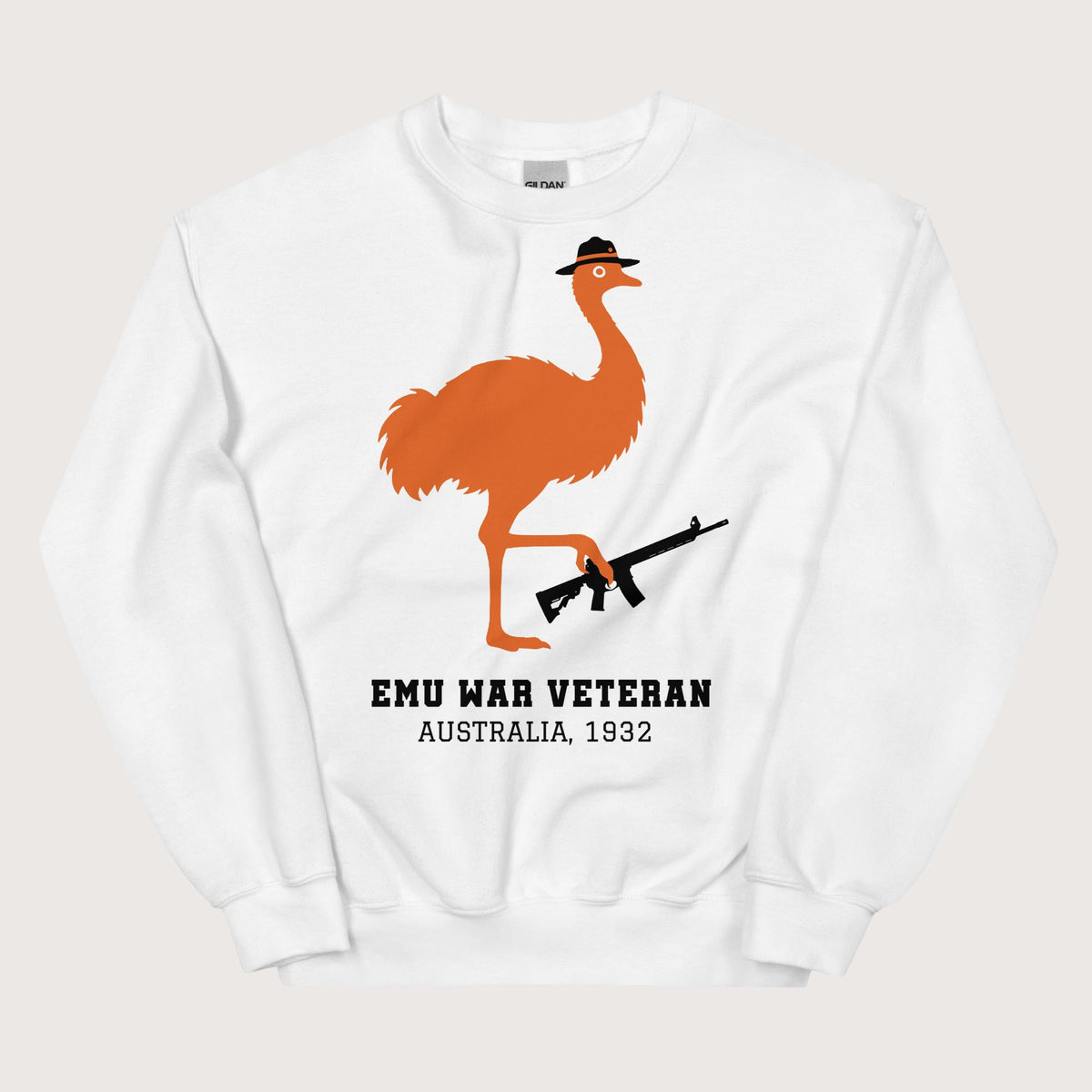 White Emu War Veteran Sweatshirt - history buff gift by HistoHead