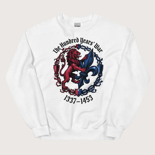 White The Hundred Years' War Sweatshirt - history buff gift by HistoHead