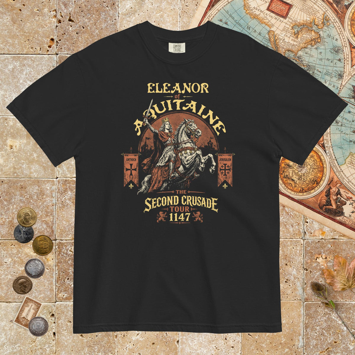 Black Eleanor of Aquitaine Second Crusade Tour - Premium Tee - history buff gift by HistoHead