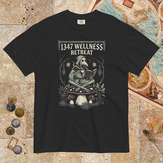 Black Plague Doctor Wellness Retreat - Premium Tee - history buff gift by HistoHead