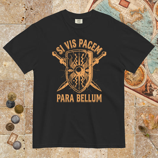 Black Si Vis Pacem Para Bellum Scutum - Premium Tee - history buff gift by HistoHead