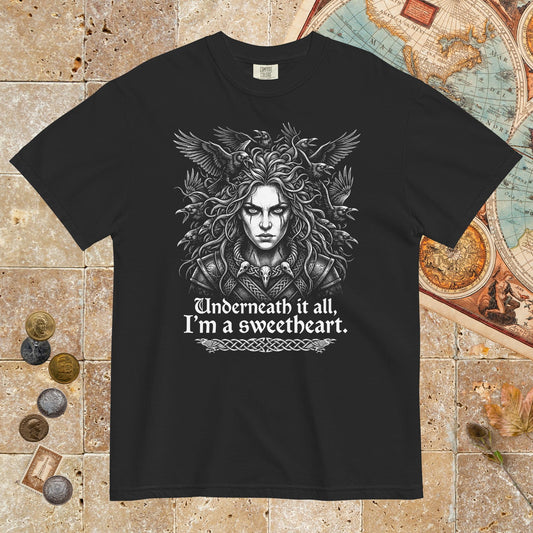 Black The Morrigan Underneath I'm a Sweetheart - Premium Tee - history buff gift by HistoHead