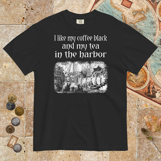 Black Coffee Black Tea in the Harbor - Premium Tee - history buff gift by HistoHead