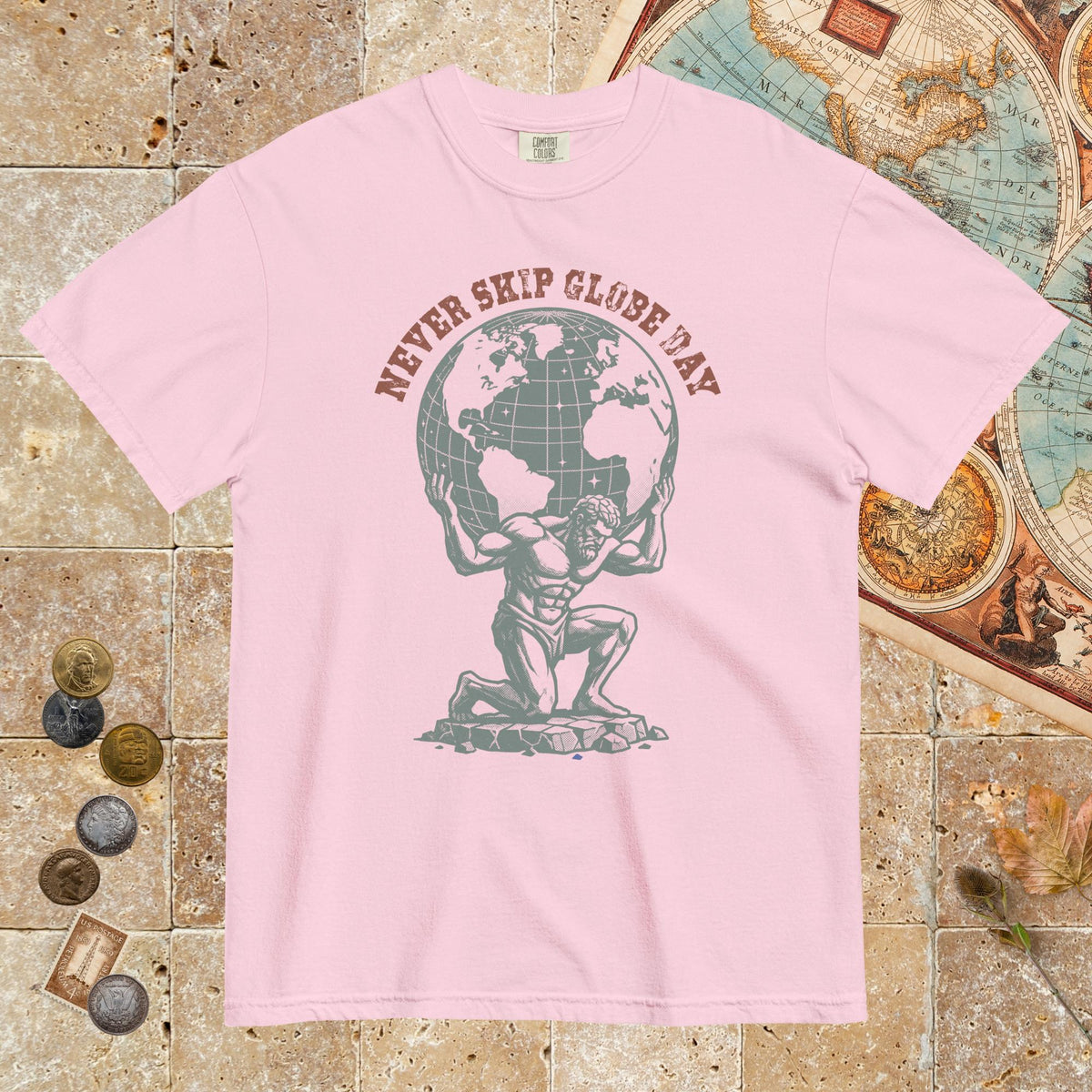 Blossom Atlas Never Skip Globe Day - Premium Tee - history buff gift by HistoHead