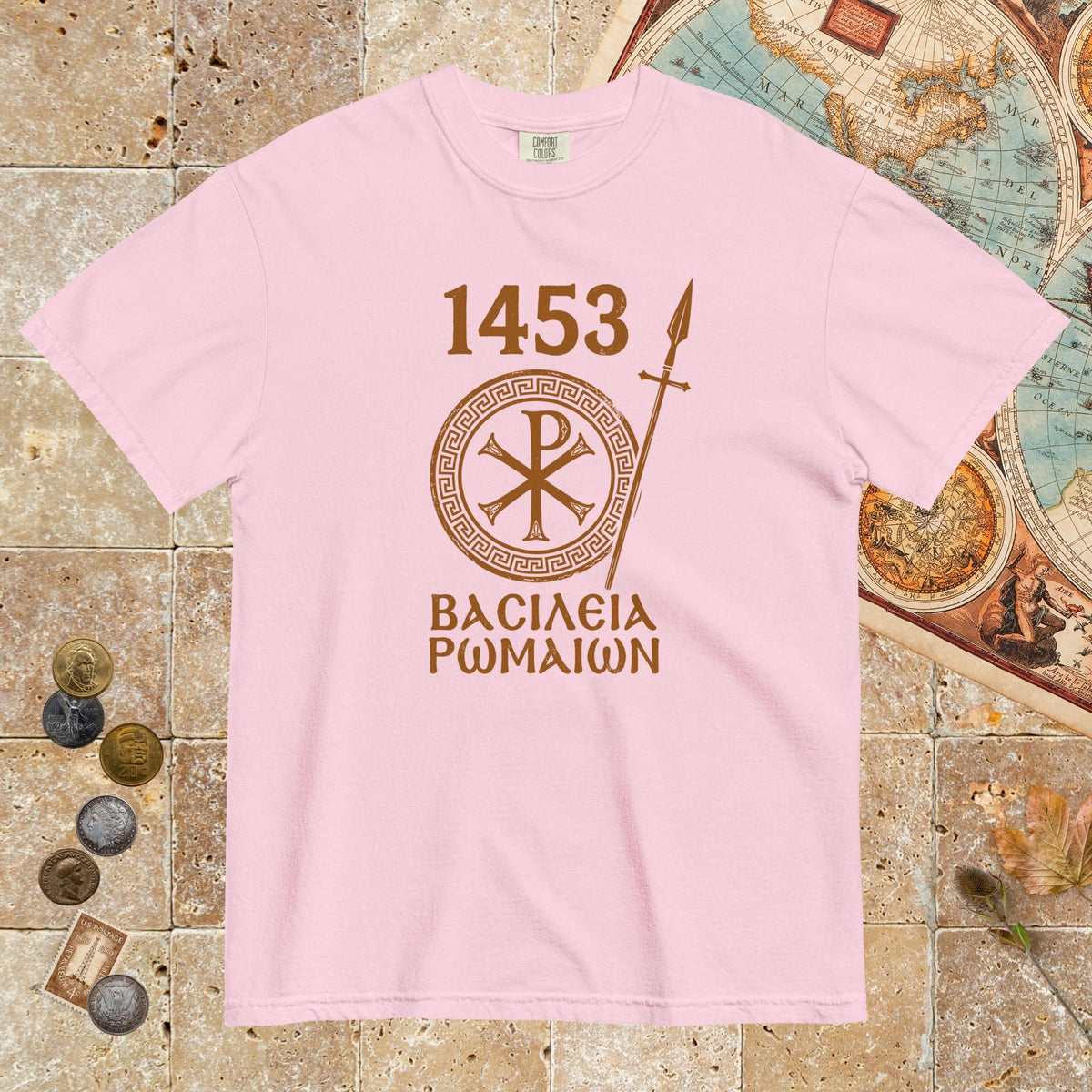 Blossom 1453 Empire of the Romans in Greek - Premium Tee - history buff gift by HistoHead