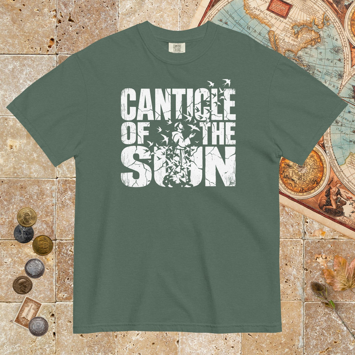 Blue Spruce Canticle of the Sun Saint Francis of Assisi Birds - Premium Tee - history buff gift by HistoHead