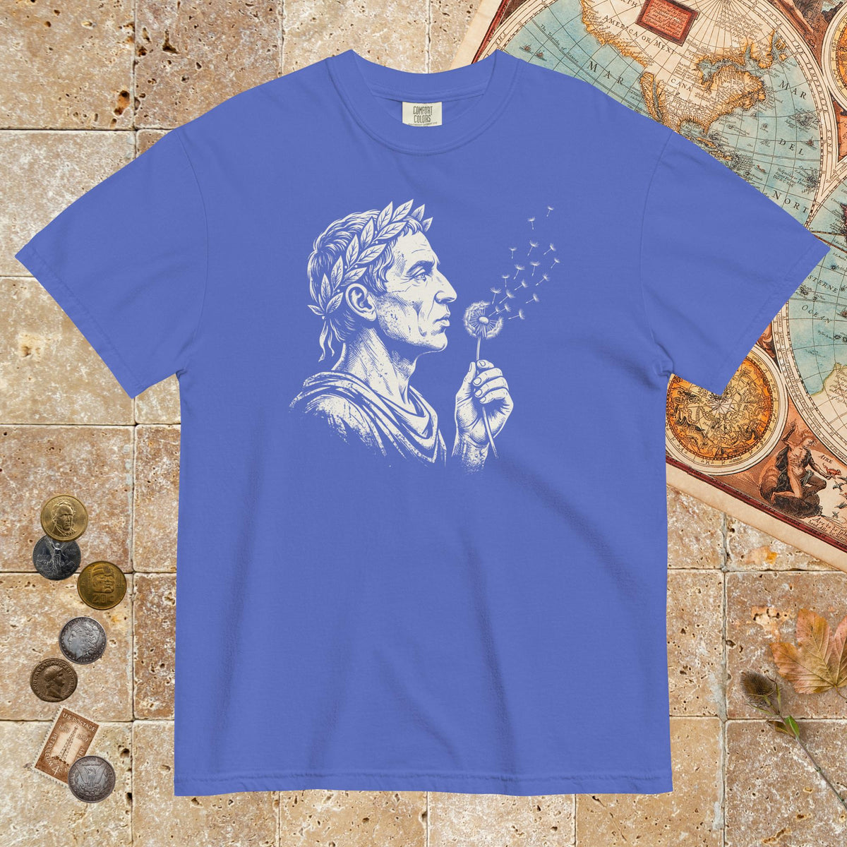 Flo Blue Caesar Blowing Wishes - Premium Tee - history buff gift by HistoHead