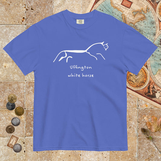 Flo Blue Uffington White Horse - Premium Tee - history buff gift by HistoHead