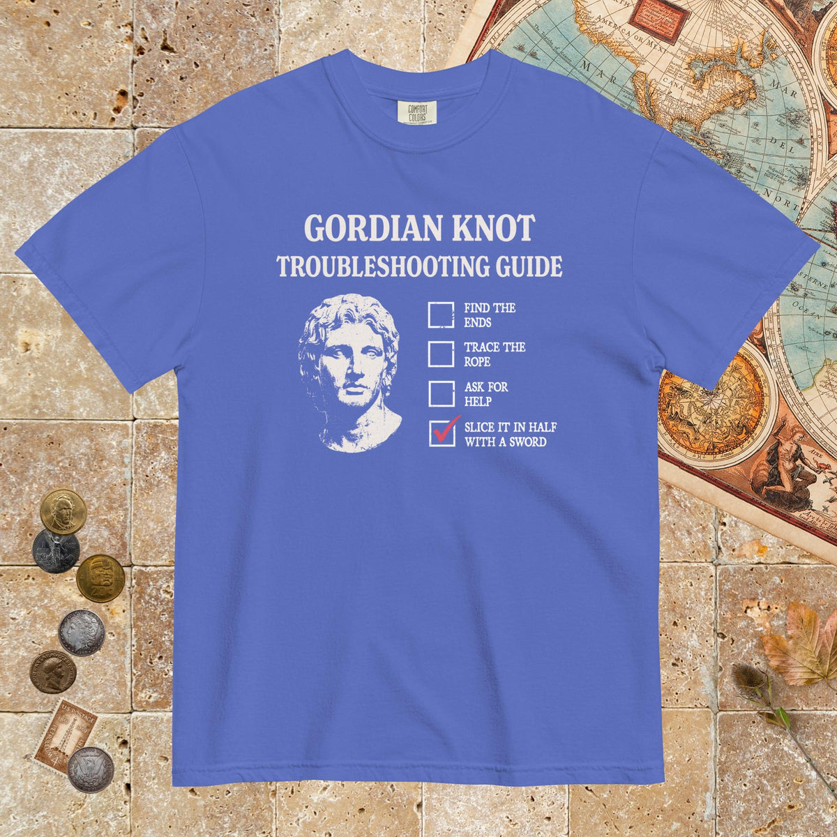 Flo Blue Alexander's Gordian Knot Guide - Premium Tee - history buff gift by HistoHead
