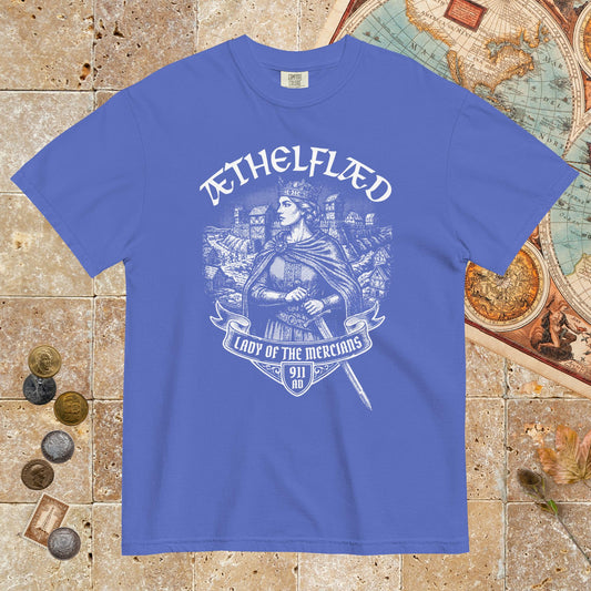 Flo Blue Æthelflæd Lady of the Mercians - Premium Tee - history buff gift by HistoHead