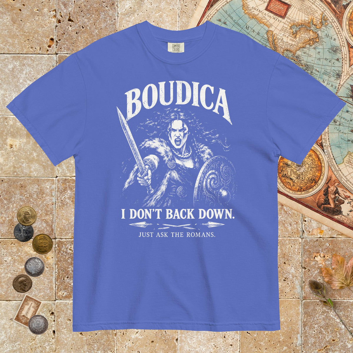 Flo Blue Boudica I Don't Back Down - Premium Tee - history buff gift by HistoHead