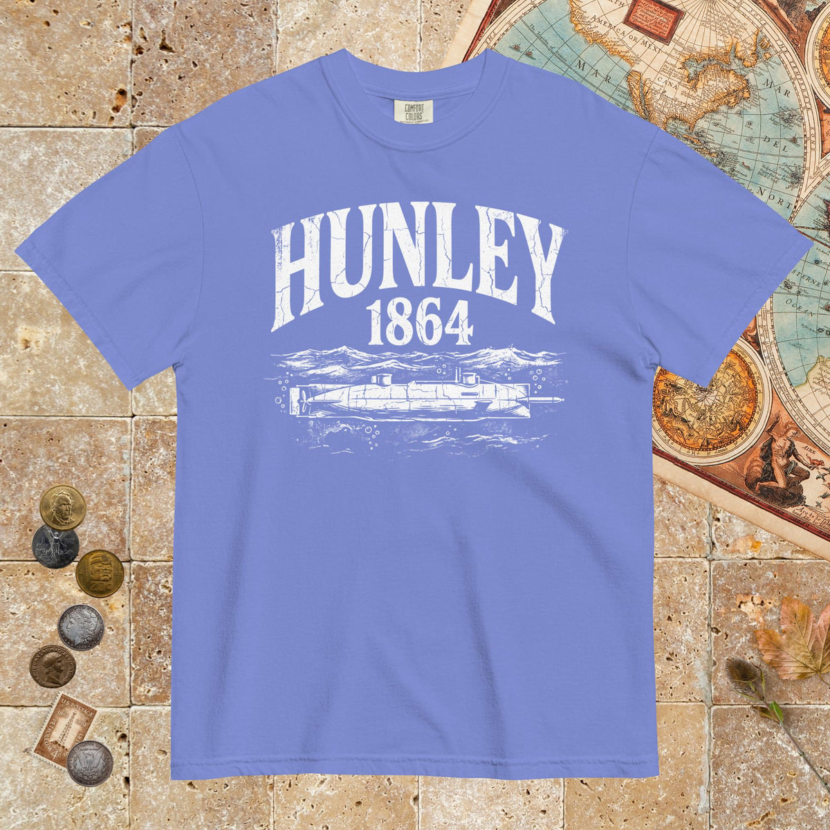 Flo Blue Hunley Submarine - Premium Tee - history buff gift by HistoHead