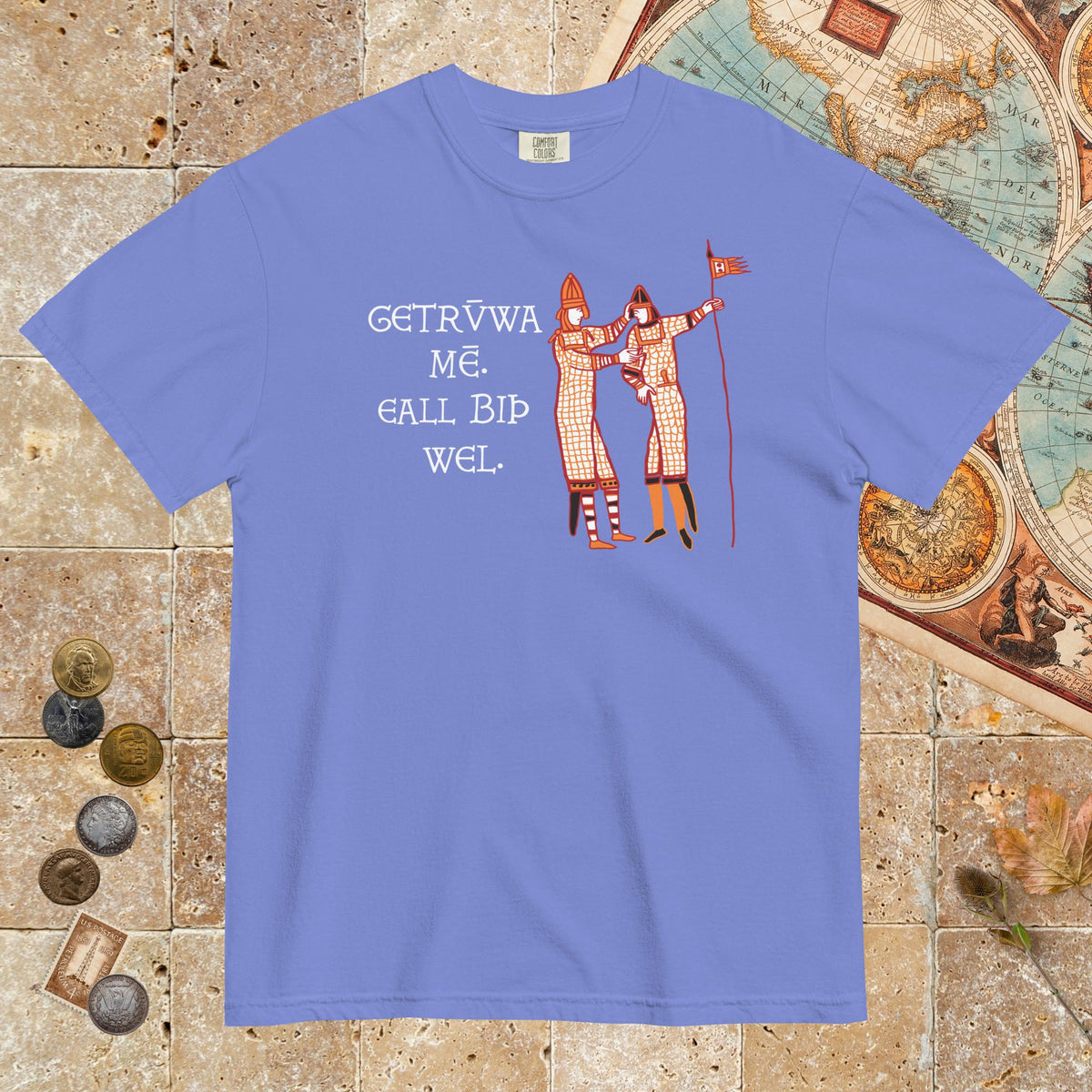 Flo Blue Bayeux Tapestry Trust Me Everything Will Be Fine Old English - Premium Tee - history buff gift by HistoHead