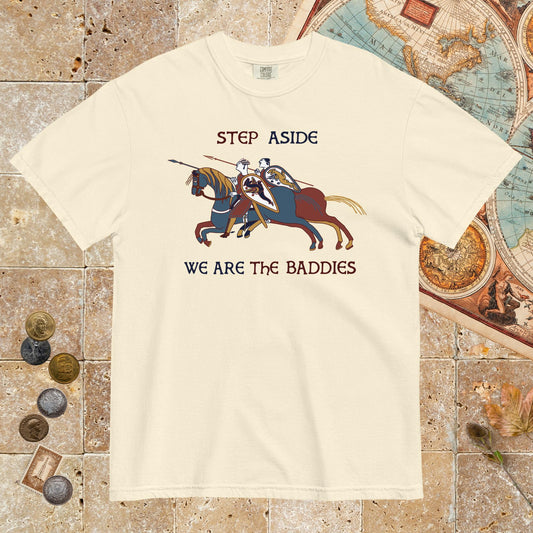 Ivory Bayeux Tapestry Step Aside We Are the Baddies - Premium Tee - history buff gift by HistoHead