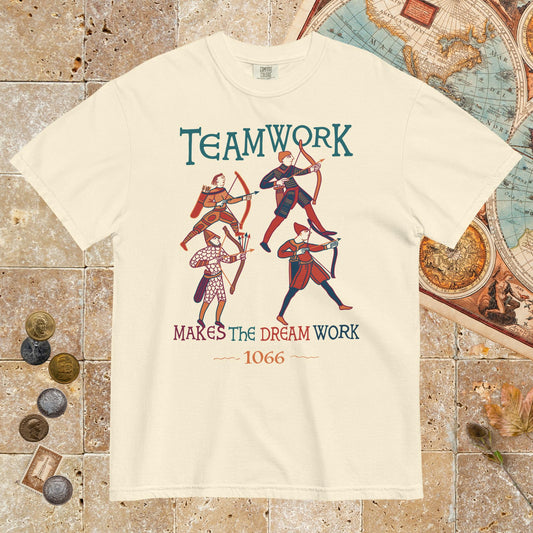 Ivory Bayeux Tapestry Teamwork Makes the Dream Work - Premium Tee - history buff gift by HistoHead