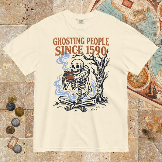Ivory Roanoke Colony Ghosting Since 1590 - Premium Tee - history buff gift by HistoHead