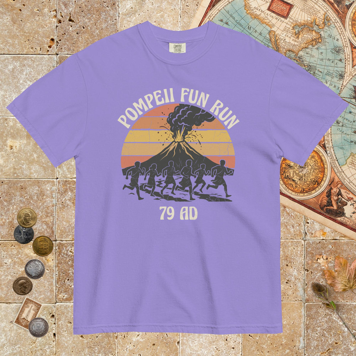 Violet Pompeii Fun Run Retro - Premium Tee - history buff gift by HistoHead