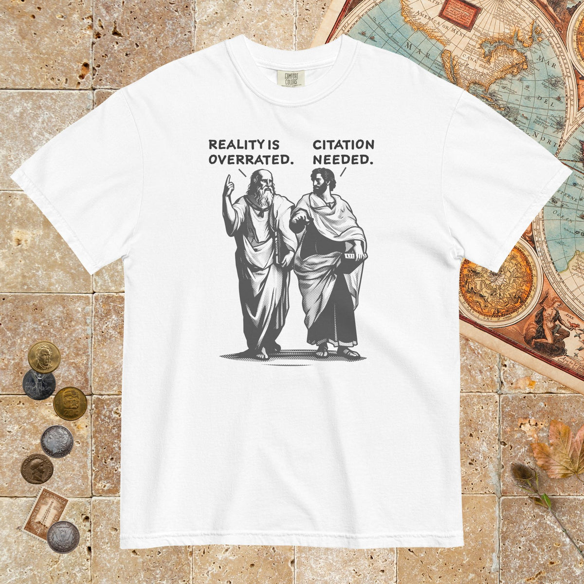 White Plato & Aristotle Debate - Premium Tee - history buff gift by HistoHead