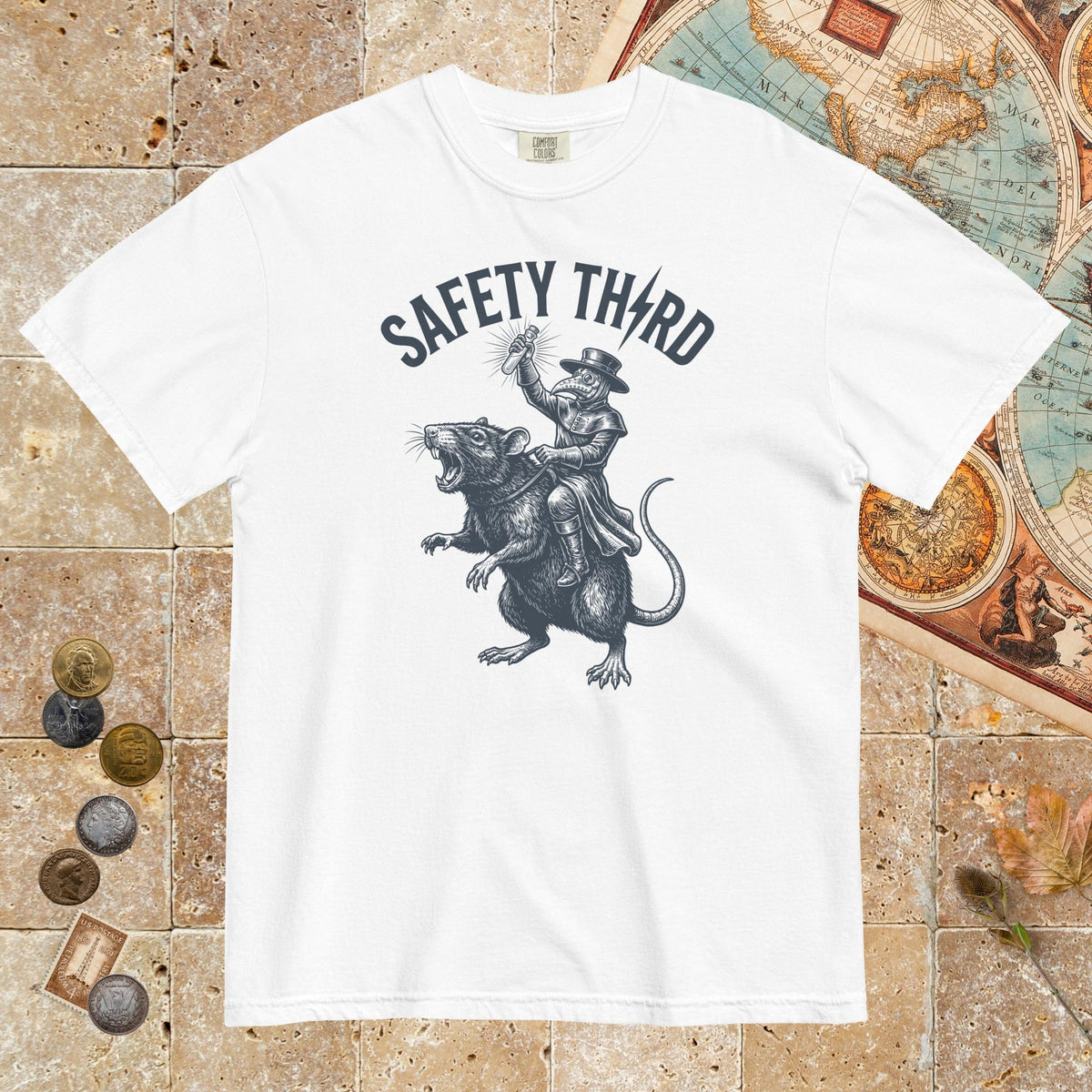 White Plague Doctor Safety Third - Premium Tee - history buff gift by HistoHead