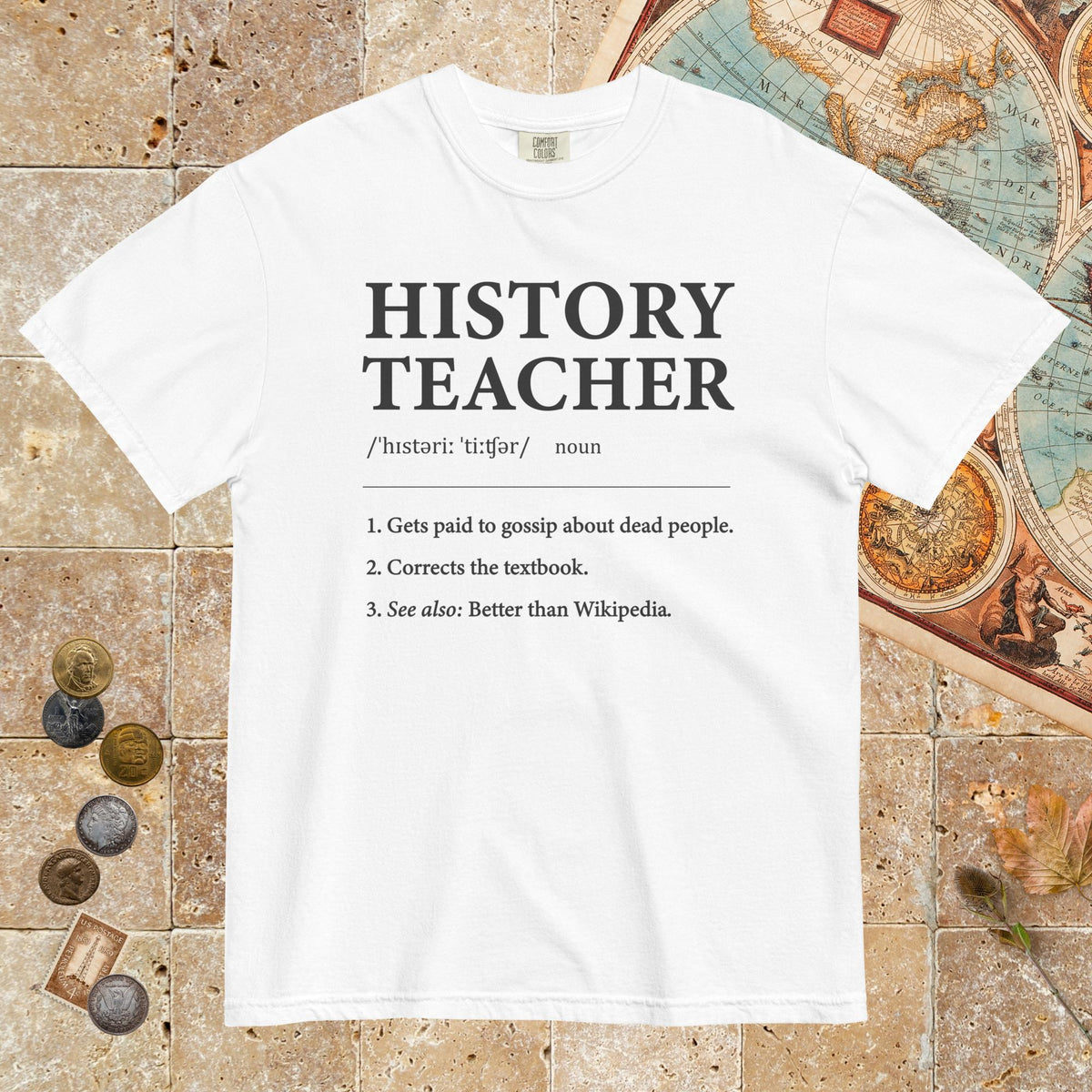 White History Teacher Definition - Premium Tee - history buff gift by HistoHead