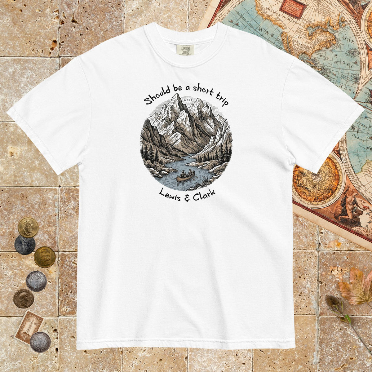 White Lewis & Clark Short Trip - Premium Tee - history buff gift by HistoHead