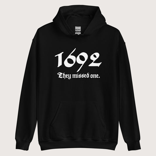 Black 1692 Witch Trials Hoodie - history buff gift by HistoHead