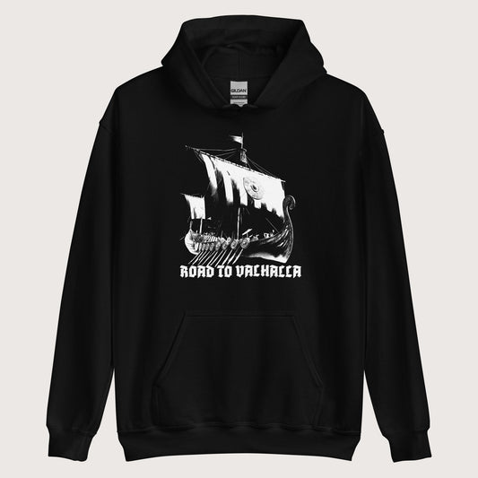 Black Road to Valhalla Hoodie - history buff gift by HistoHead