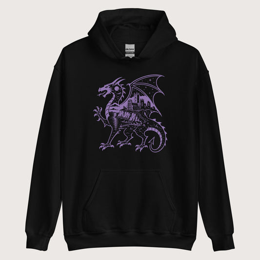Black Whitby Wyrm Hoodie - history buff gift by HistoHead