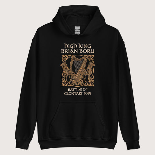 Black Brian Boru Hoodie - history buff gift by HistoHead